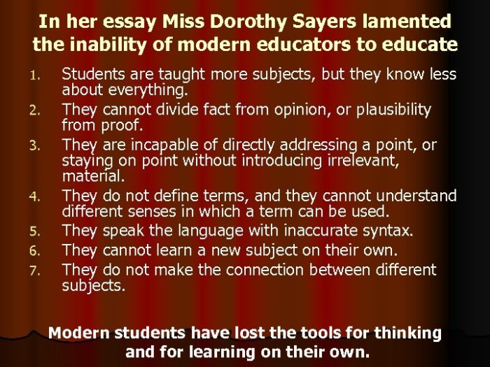 Dorothy sayers lost tools of learning